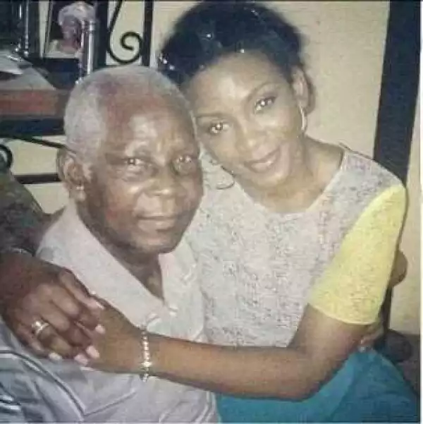Adorable Photo of Genevieve Nnaji and Her 82yr Old Father